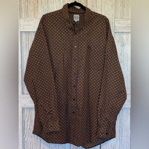 Cinch Western Button Down Long Sleeve Shirt with Geometric Pattern sz XXL